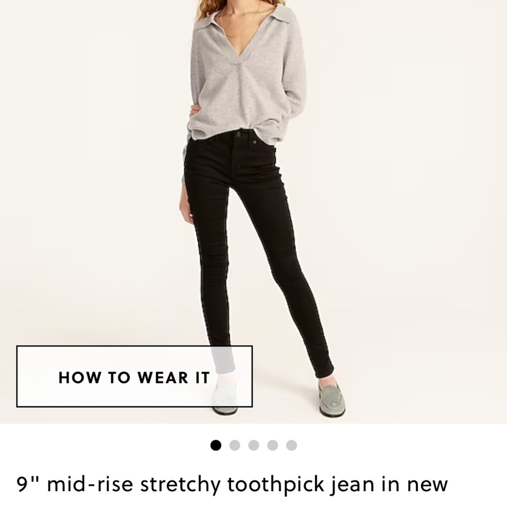 J.Crew toothpick skinny black jeans